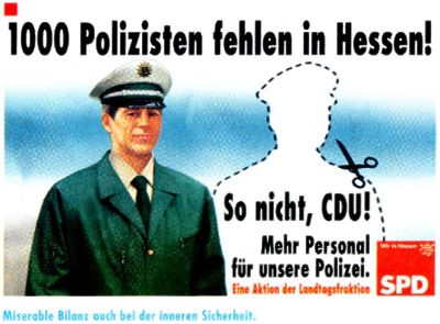 1000 Polizisten fehlen in Hessen